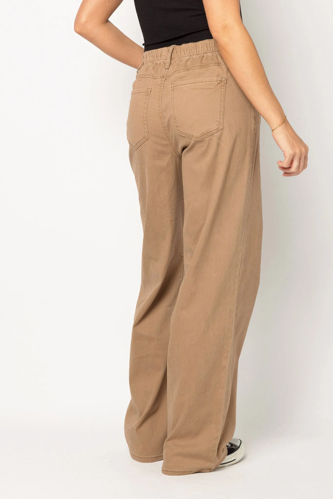 Celebrity Pink Twill Wide-Leg Pant