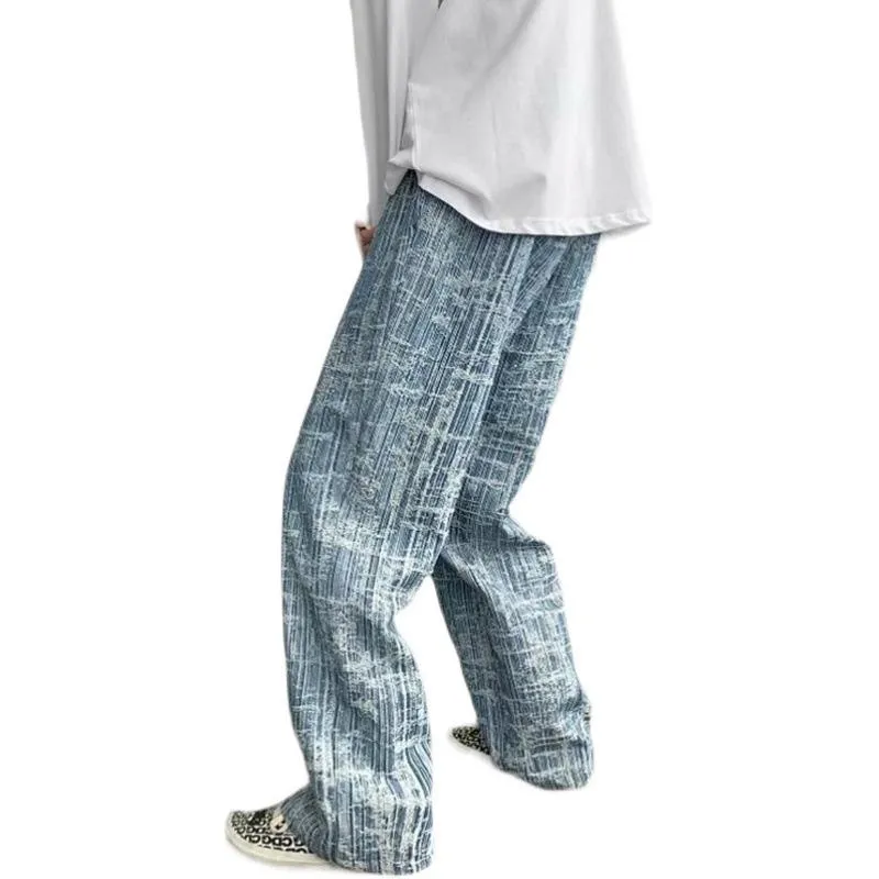 Loose retro washed old daddy straight casual trendy all-match jeans