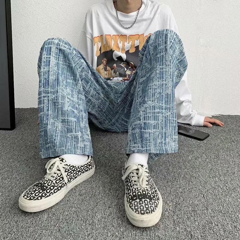 Loose retro washed old daddy straight casual trendy all-match jeans
