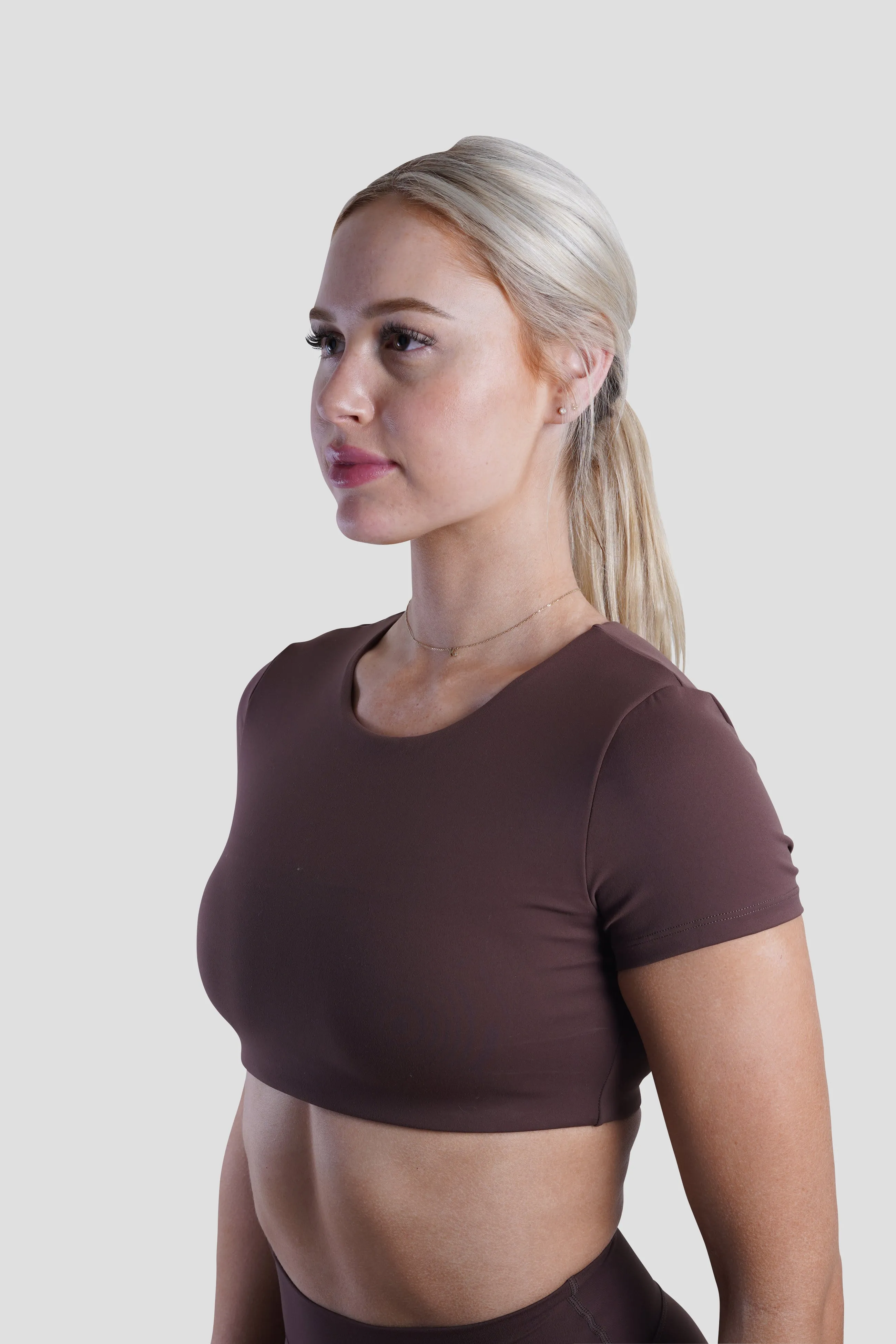 SLEEK TOP SHORT SLEEVE - ESPRESSO